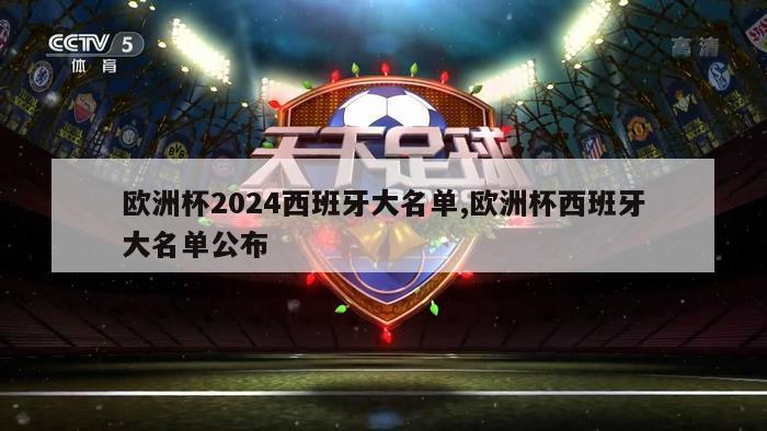 欧洲杯2024西班牙大名单,欧洲杯西班牙大名单公布